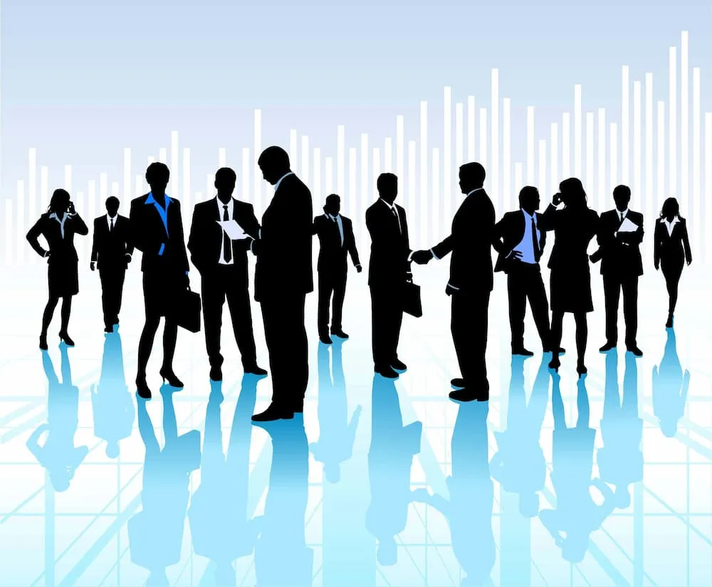Employees communicating in the office