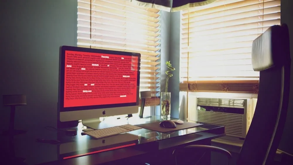 Office desk with a computer
