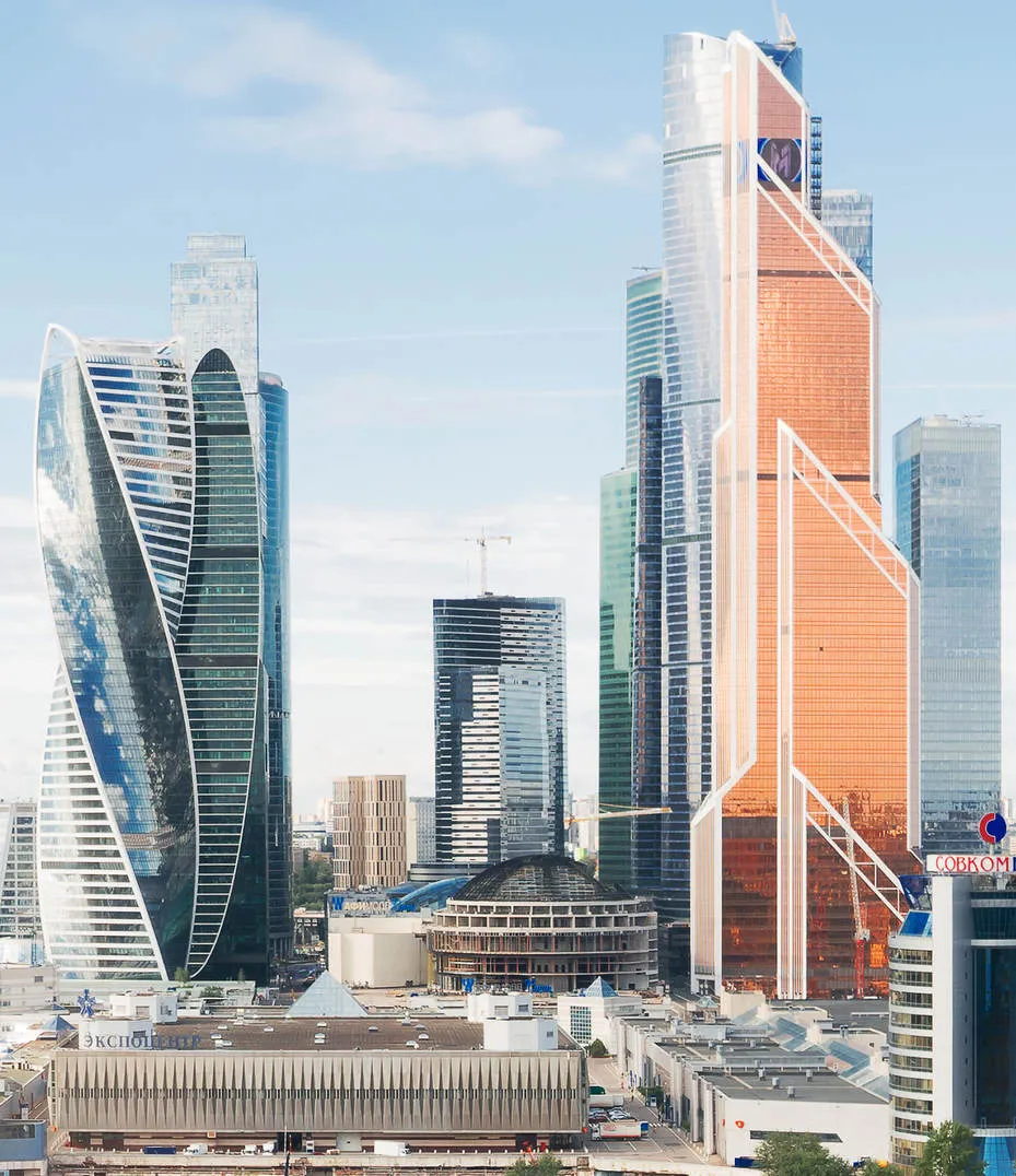 Business center with modern office buildings
