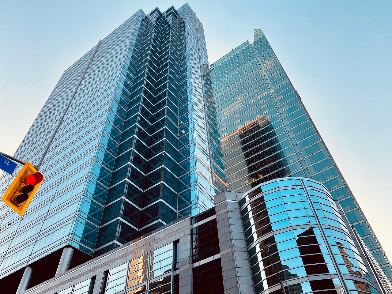 Business center with modern office buildings
