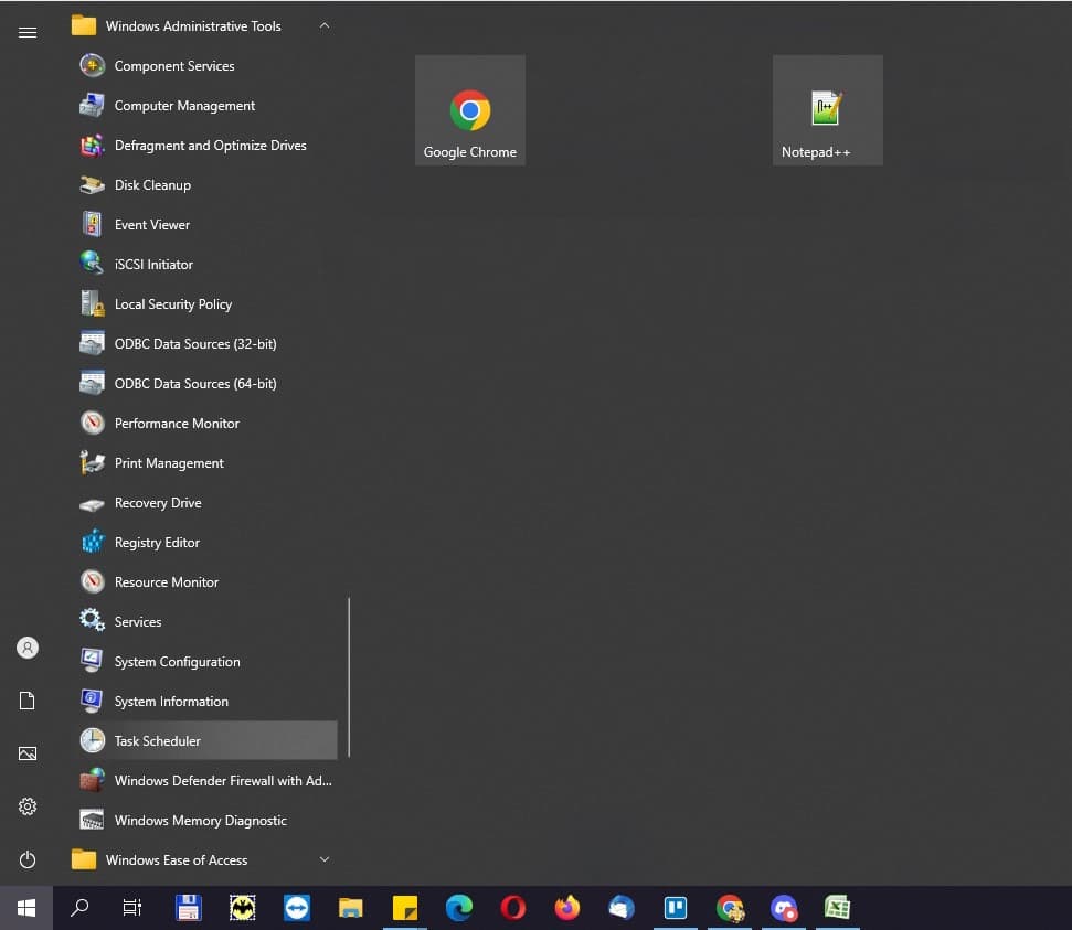 Fare clic sull'icona di Windows nella barra delle applicazioni. Scorrere l'elenco dei programmi e trovare Strumenti di amministrazione di Windows. Fare clic sulla cartella per espanderla e fare clic su Pianificazione attività per eseguirla.