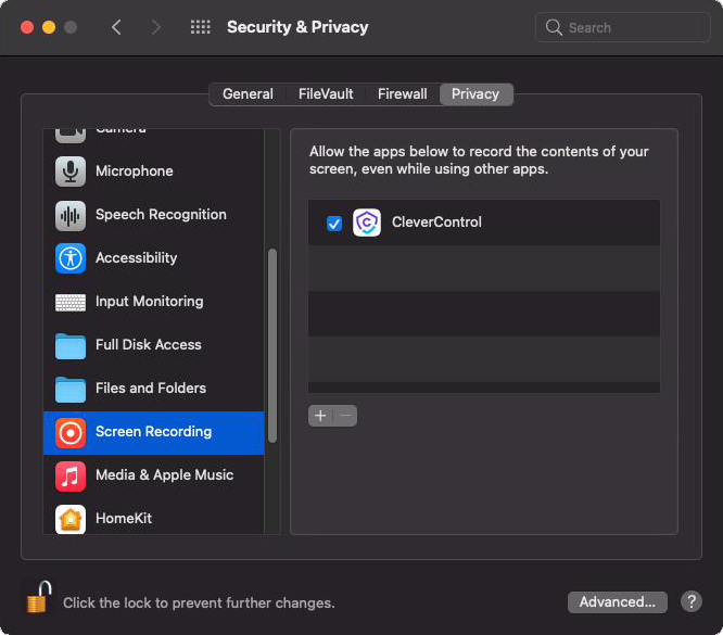 Make screen recording available