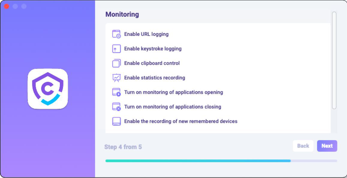 Choose monitoring features