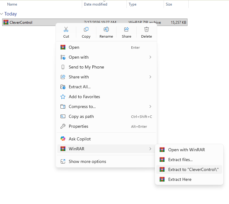 Copy archive password