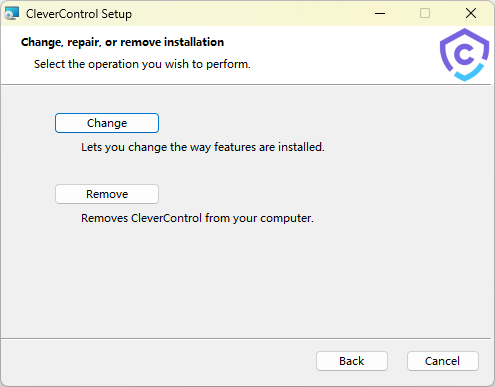 Change or remove installation