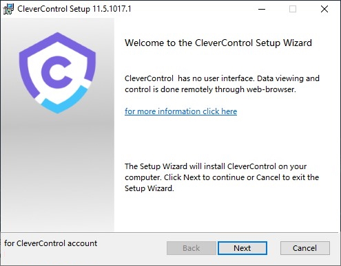 The downloaded file running