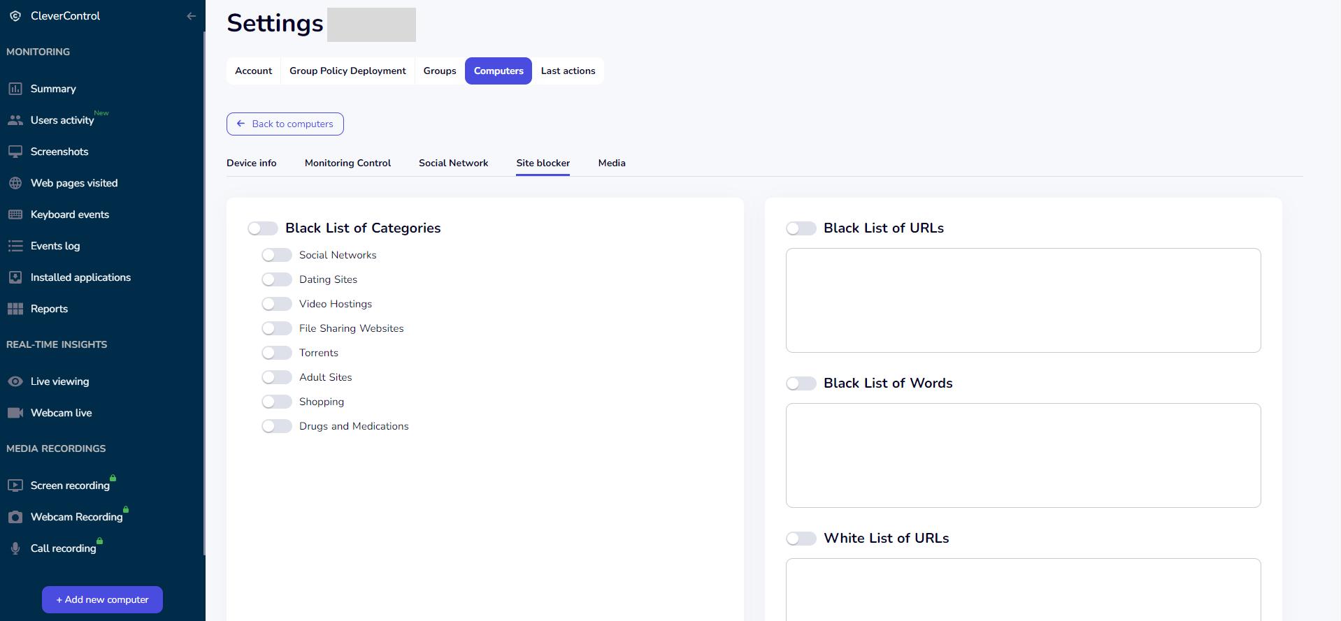 Site blocker
